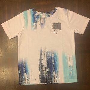 River Island Multicolor Printed Short Sleeve White T-Shirt